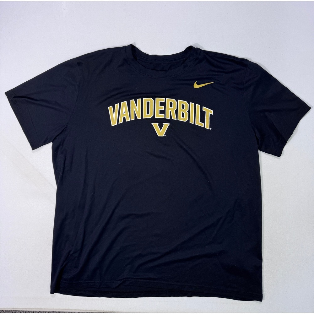 Nike Vanderbilt Commodores Dri-FIT Shirt Mens XL Black Gold NCAA Tee Athletic